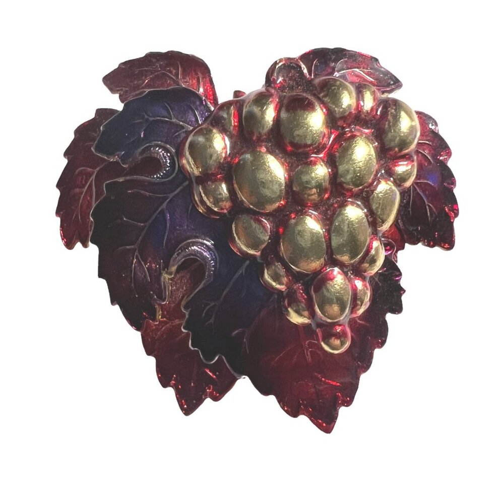Grape Womens Brooch Red Purple Enamel Pin Made‎ in Germany